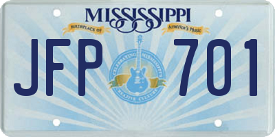 MS license plate JFP701