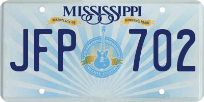 MS license plate JFP702