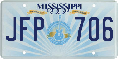 MS license plate JFP706