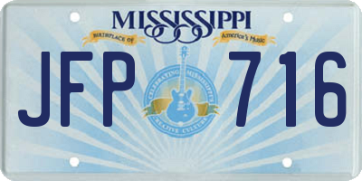 MS license plate JFP716