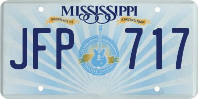 MS license plate JFP717