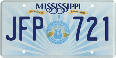 MS license plate JFP721