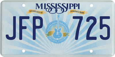 MS license plate JFP725
