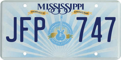 MS license plate JFP747