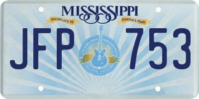 MS license plate JFP753