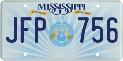 MS license plate JFP756