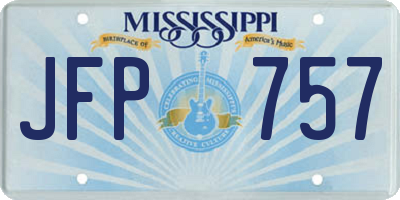 MS license plate JFP757