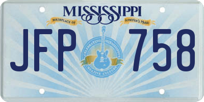 MS license plate JFP758