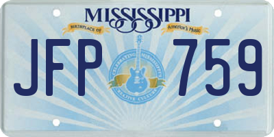 MS license plate JFP759