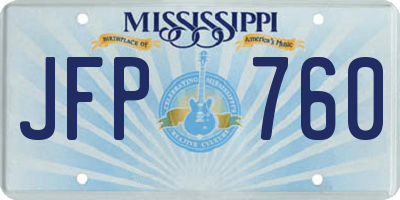 MS license plate JFP760