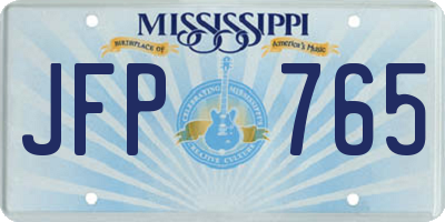 MS license plate JFP765