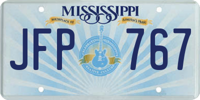 MS license plate JFP767