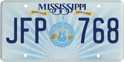 MS license plate JFP768