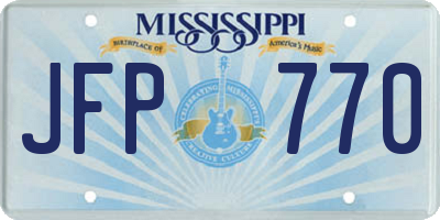MS license plate JFP770