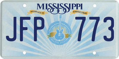 MS license plate JFP773