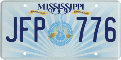 MS license plate JFP776