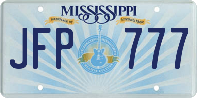 MS license plate JFP777