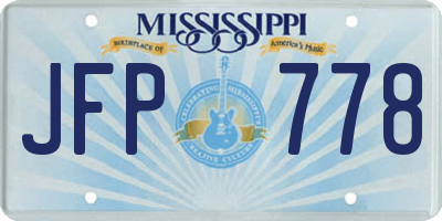 MS license plate JFP778