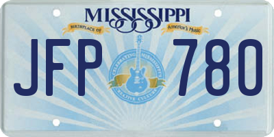 MS license plate JFP780