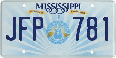MS license plate JFP781