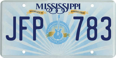 MS license plate JFP783