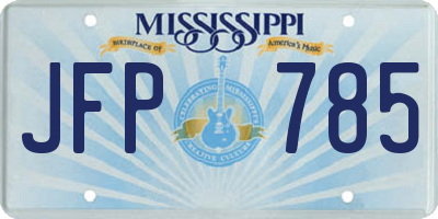 MS license plate JFP785
