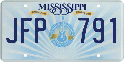MS license plate JFP791