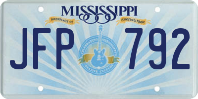 MS license plate JFP792