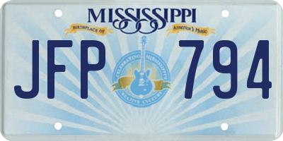 MS license plate JFP794
