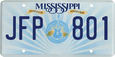 MS license plate JFP801