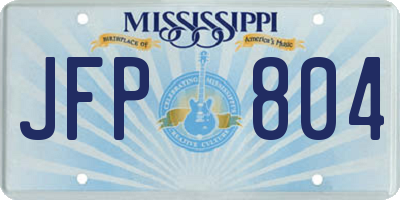 MS license plate JFP804