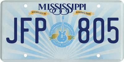 MS license plate JFP805