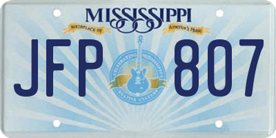 MS license plate JFP807