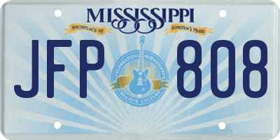 MS license plate JFP808