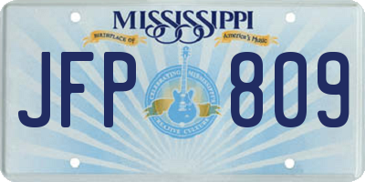 MS license plate JFP809