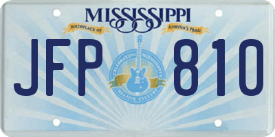 MS license plate JFP810