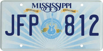 MS license plate JFP812