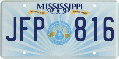 MS license plate JFP816