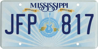 MS license plate JFP817