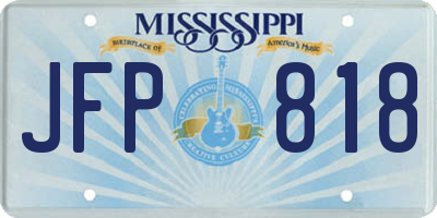 MS license plate JFP818