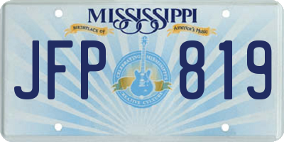 MS license plate JFP819