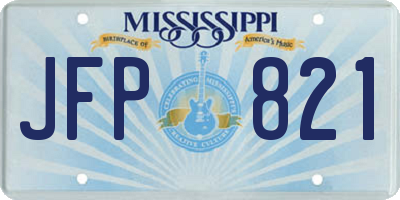 MS license plate JFP821