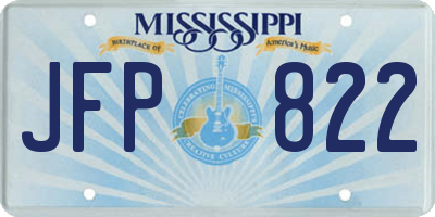 MS license plate JFP822