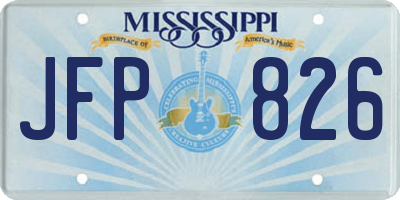 MS license plate JFP826