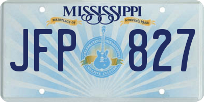 MS license plate JFP827
