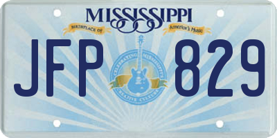 MS license plate JFP829