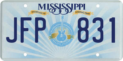 MS license plate JFP831