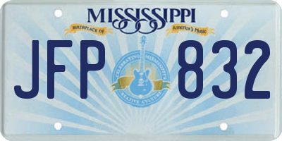 MS license plate JFP832