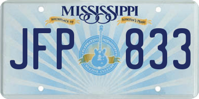 MS license plate JFP833