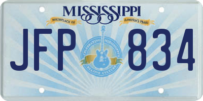 MS license plate JFP834